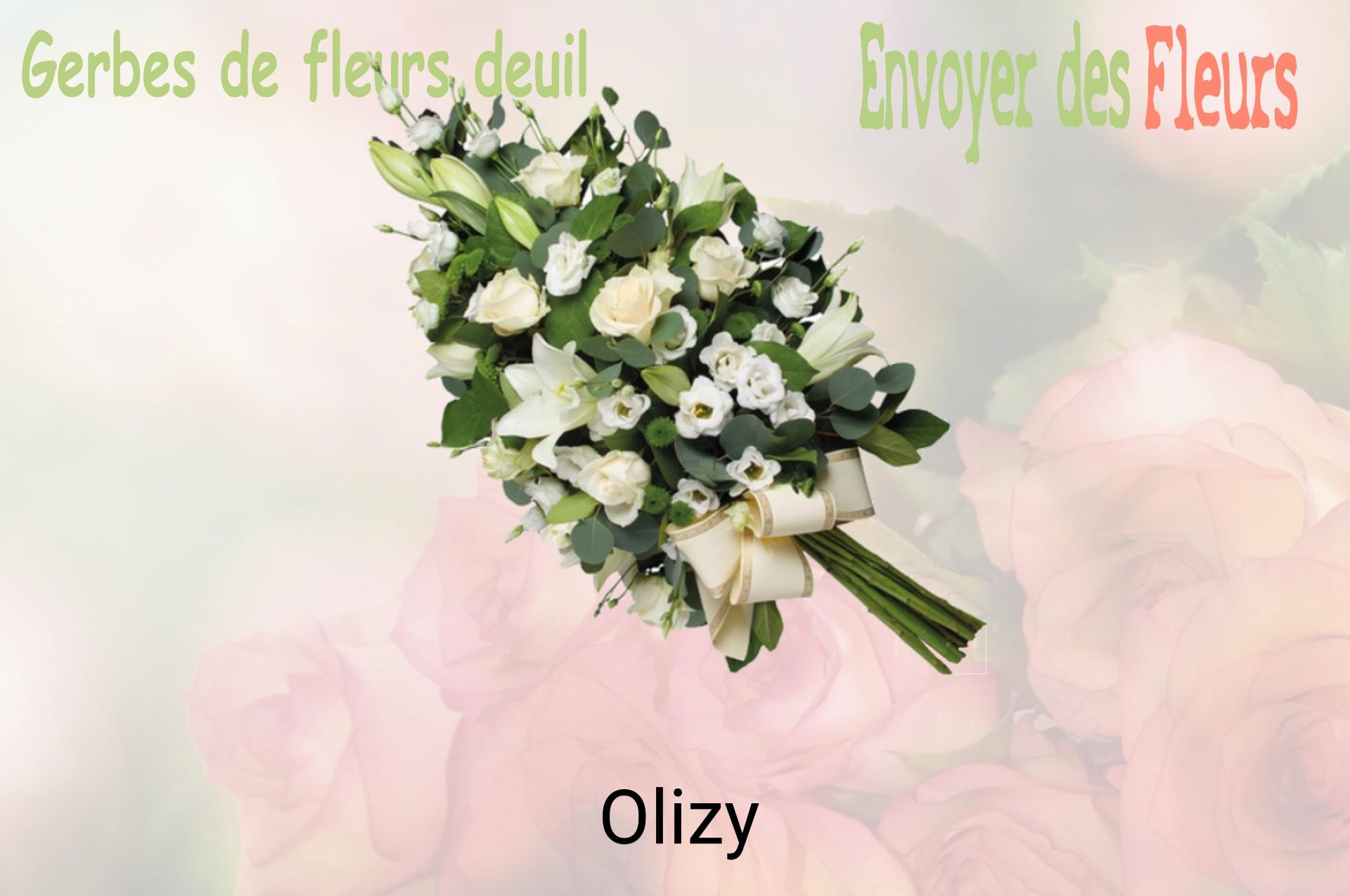 Gerbe de fleurs de deuil livrée à Olizy